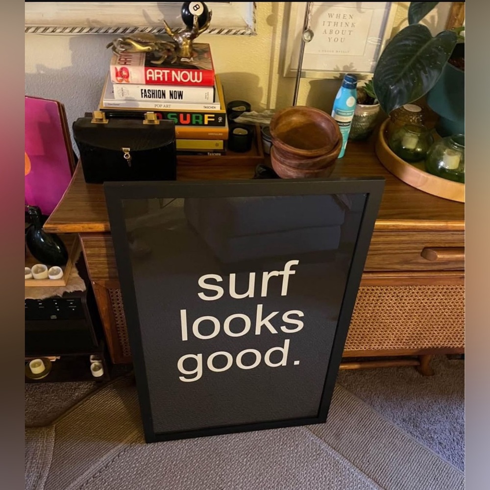 New Original Art Surf Looks Good Black and white Framed Poster Print 24x36”